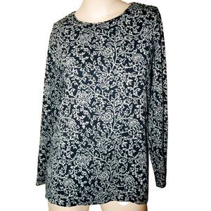 Chico's floral black and white Tshirt sz M